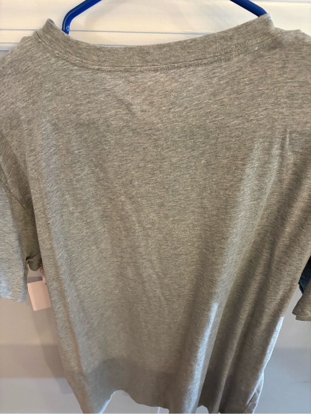 LoveShackFancy Gray Short Sleeve Tee with Gold Bow Rhinestone Dog Motif - Picture 7 of 10